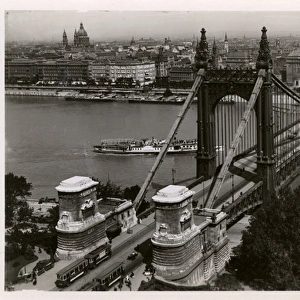 Hungary - Budapest - The Elisabeth Bridge over River Danube