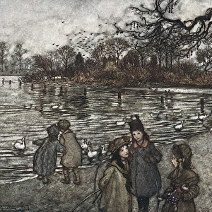Illustration, Peter Pan in Kensington Gardens