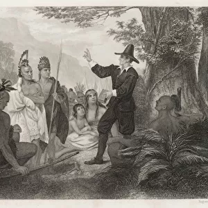 John Eliot preaching to Native Americans