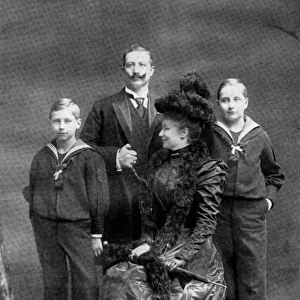 Kaiser Wilhelm II, his wife & Princes Oskar & August Wilhelm