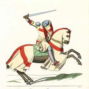 A knight Templar on horseback, 14th century