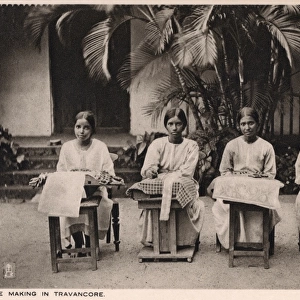 Lace Making in Travancore, India