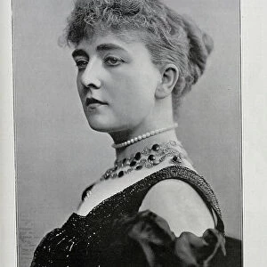 May Fortescue, actress, theatrical portrait in black gown