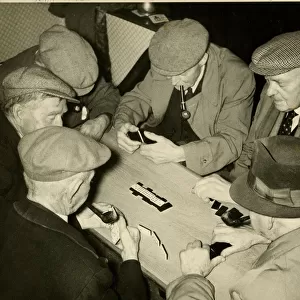 Men playing dominoes, Garstang, Lancashire