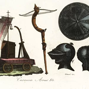 Milanese Carroccio and medieval Italian weapons