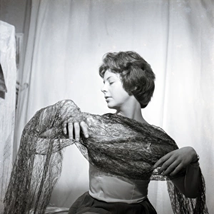 Model with a lacy shawl