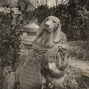 Monument to a pet at the Asnieres Dog Cemetery, Paris