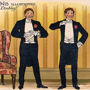 Two nervous Edwardian Gentlemen - possibly twins