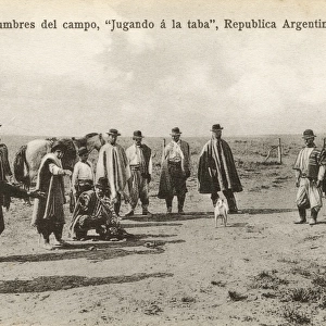 Playing Taba, a variant of Knucklebones, Argentina