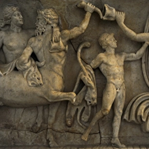 Roman sarcophagus. About 140 AD. Marriage of Dionysus and Ad