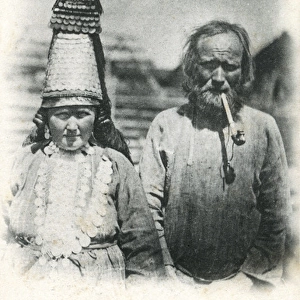 Russian Peasant Couple - Fantastic Headdress