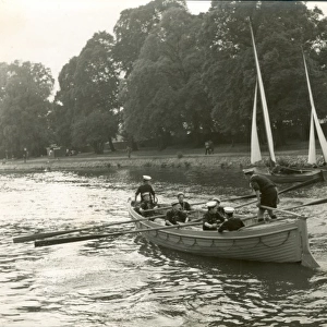 Sea Scouts rowing a whaler