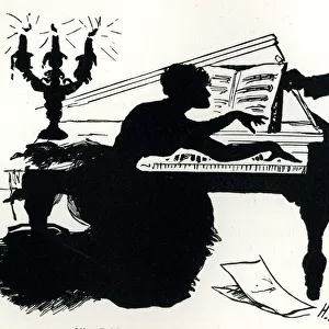 Silhouette, Playing Rousseaus Dream on Piano