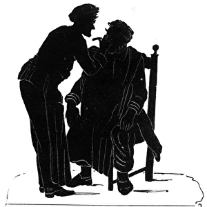 Silhouette - Shaving at the Barbers