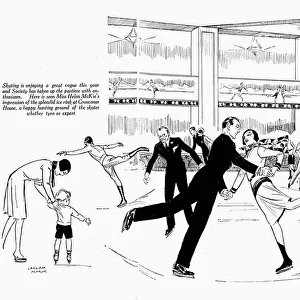 Society at Grosvenor House ice rink, 1929