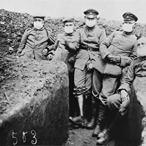 Soldiers in trench WWI