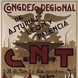Spanish Civil War. Poster from CNT-AIT (National)