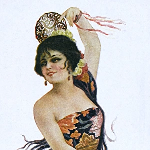 Spanish Flamenco Dancer in Traditional Costume
