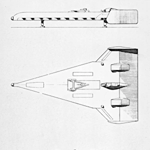 Three-view drawing of the Short PD17 VTOL launch platform