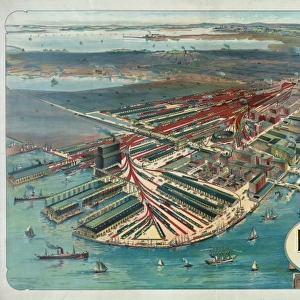 View of Boston freight terminals, The New York, New Haven