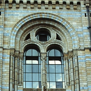 Detail view of the exterior of the Waterhouse Building