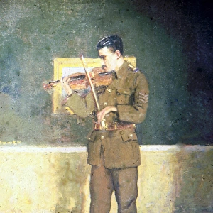 Violin recital by a British Army Sergeant, WW1