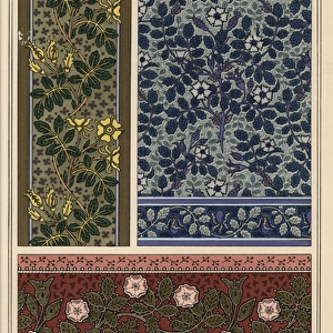 Wild rose in art nouveau patterns