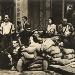 WWII - Barricade in the Cite District - Liberation of Paris