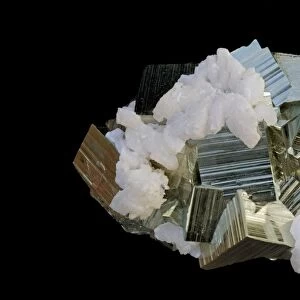 Pyrite (FeS2) (Iron sulfide) / "Fool's Gold" - and Quartz - Peru - Animon Mine - Huaron - San Jose de Huayllay District - Cerro de Pasco Province - Pasco Department