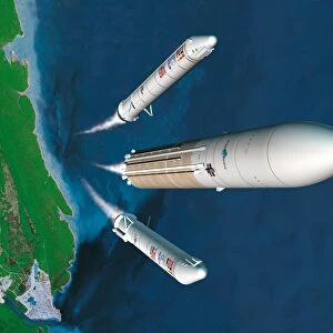 Ariane 5 rocket launch, artwork