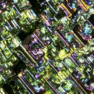 Bismuth crystals, macrophotograph