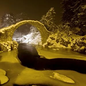 Carr Bridge at night in winter