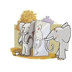 Elephant self-awareness, artwork