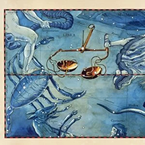 Historical artwork of the constellation of Libra