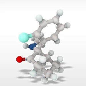 Ketamine drug, molecular model