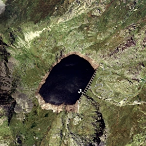 Llyn Stwlan reservoir, UK, aerial image