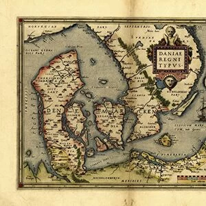 Orteliuss map of Denmark, 1570