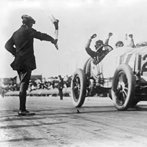 De Palma winning the 1914 Vanderbilt Cup