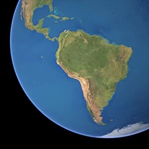 South America, satellite image