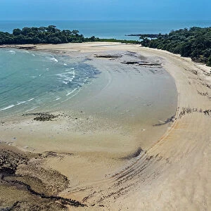 Aerial of Joao Viera island, Marinho Joao Vieira e Poilao National Park, Bijagos archipelago, Guinea Bissau, West Africa, Africa