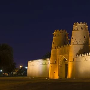 Al Jahili Fort at night, Al Ain, UNESCO World Heritage Site, Abu Dhabi, United Arab Emirates