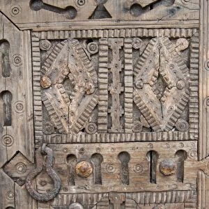 Ancient door for sale in the souk, Marrakech (Marrakesh), Morocco, North Africa, Africa