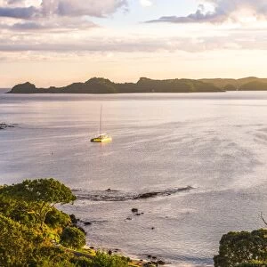 Bay of Islands at sunrise, seen from Russell, Northland Region, North Island, New Zealand