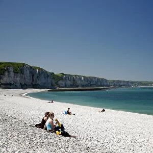 The beach at Fecamp, Cote d Albatre, Normandy, France, Europe