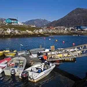 Boat marina, Port of Nanortalik, Island of Qoornoq, Province of Kitaa, Southern Greenland