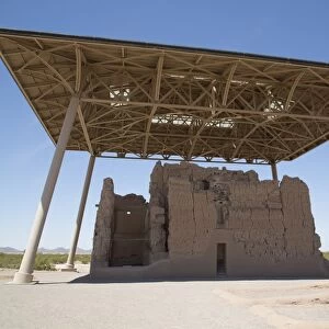 Casa Grande (Great House) Ruins National Monument, home to the Sonora Desert people, founded near 400 AD, abandoned about 1450 AD, Coolidge, Arizona, United States of America, North America