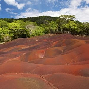 Chamarel coloured earth, Chamarel, Savanne, Mauritius, Indian Ocean, Africa