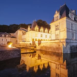 The chateau of Villandry at night, Indre-et-Loire, Loire Valley, UNESCO World Heritage Site