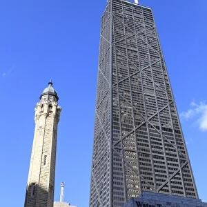 Chicago Water Tower and Hancock Center, Chicago, Illinois, United States of America, North America