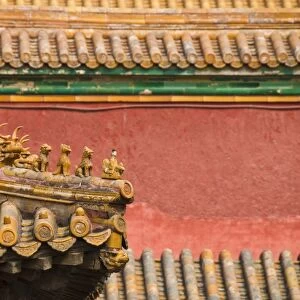 Close-up of an ornate roof, Forbidden City, UNESCO World Heritage Site, Beijing, China